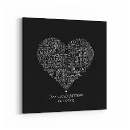 Impressão Em Tela Nuvem de Palavras para Casamentos e Aniversários