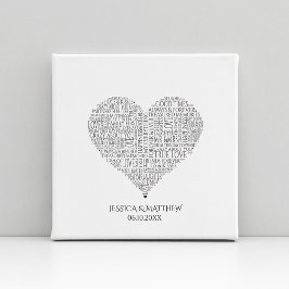 Impressão Em Tela Nuvem do Word para Casamentos e Anniversários