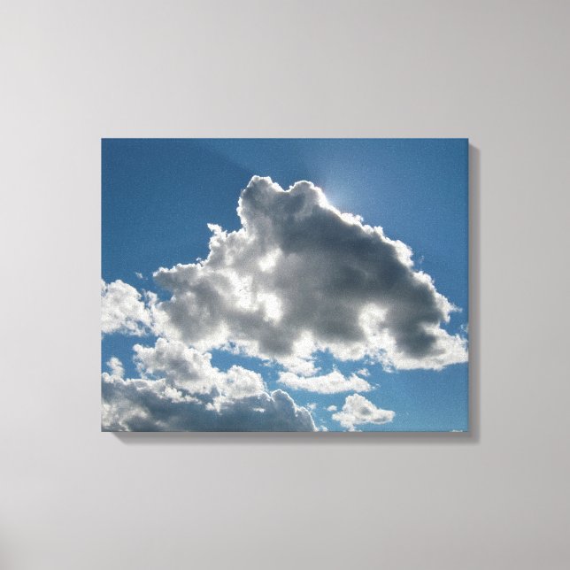 Impressão Em Tela Nuvens Iluminadas pelo Sol sob o Céu Aberto (Frente)