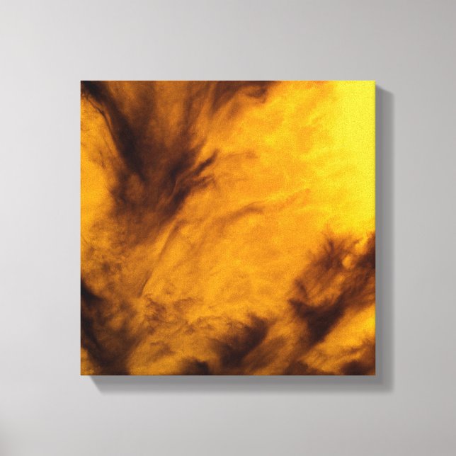 Impressão Em Tela Nuvens Leves - Dourado (Frente)