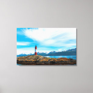 Impressão Em Tela Nuvens sobre farol perto de Ushuaia, Argentina