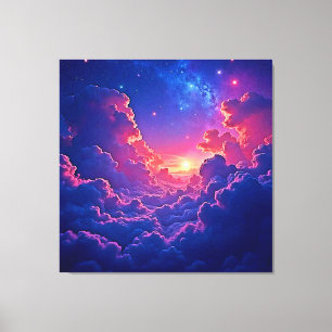 Impressão Em Tela Nuvens Sonhadoras: Magia do Pôr do Sol Celestial