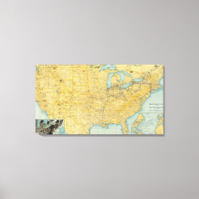 Impressão Em Tela NY Linhas Centrais (Frente)