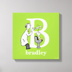 Impressão Em Tela O ABC do Dr. Seuss: Letra B - Branco Adicione se
