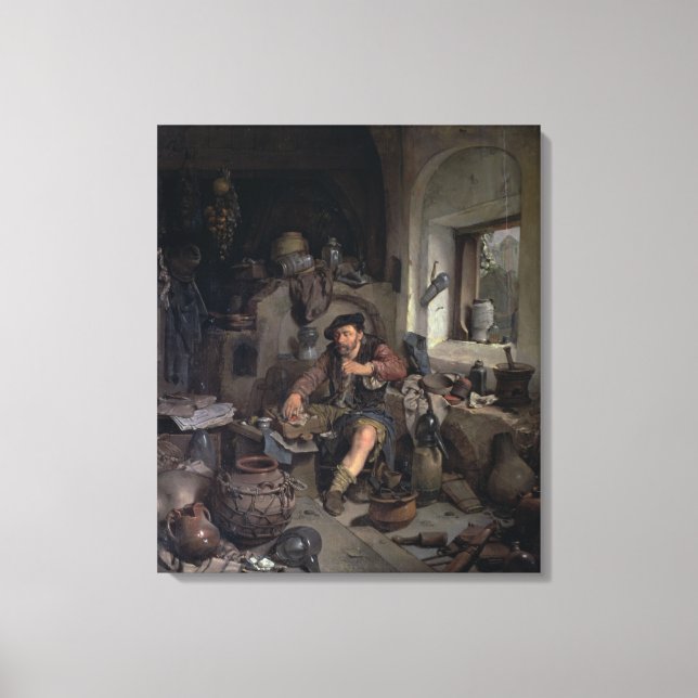 Impressão Em Tela O Alquimista, 1663 (Frente)