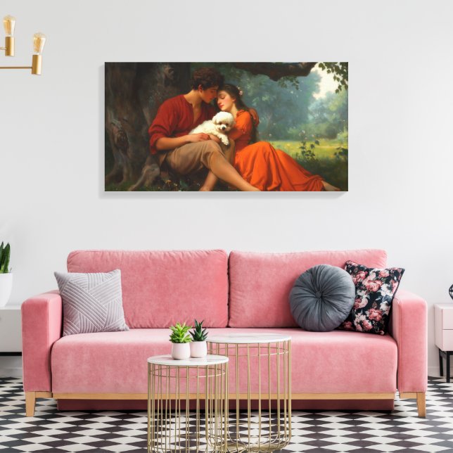 Impressão Em Tela O amor de cachorrinho (Insitu(Sala de estar))