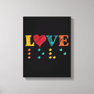Impressão Em Tela O Amor É Cego Braille