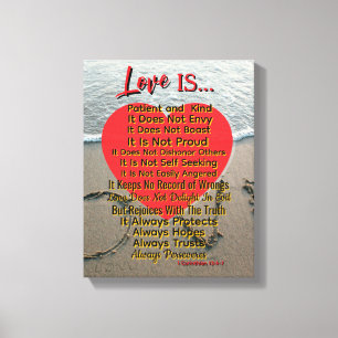 Impressão Em Tela O Amor É Paciente - 1 Corinthians 13 Casamento