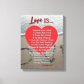 Impressão Em Tela O Amor É Paciente - 1 Corinthians 13 Casamento