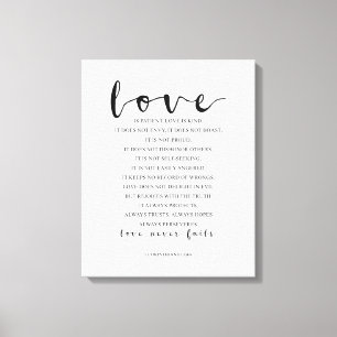 Impressão Em Tela O Amor É Patient Amor É Tipo, 1 Corintiano 13:4-