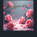 Impressão Em Tela O Amor está em Flor Rosas Rosa Romântico Dia dos N<br><div class="desc">Crie um santuário romântico com esta deslumbrante arte decorativa de parede com rosas cor-de-rosa sonhadoras,  pétalas delicadas espalhadas e corações flutuantes. A elegante escrita "O Amor está em Festa" adiciona um toque de luxo a este sofisticado design floral.</div>