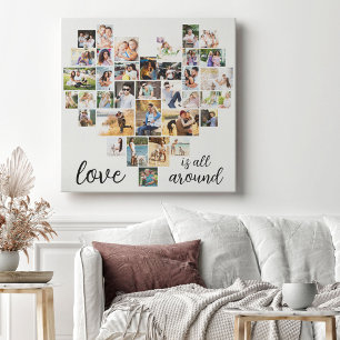Impressão Em Tela O amor está em todo lugar Colagem de fotos em form