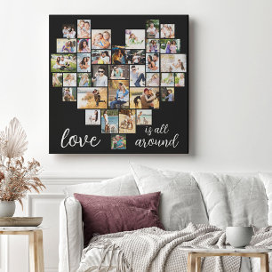Impressão Em Tela O amor está em todo lugar Colagem de fotos em form