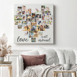 Impressão Em Tela O amor está em torno da Colagem de Fotos 36 em for<br><div class="desc">Crie o seu colagem de fotos em forma de coração com 36 dos seus fotos favoritos e selifes. A colagem de fotos inclui uma variedade de paisagens, retratos e formas quadradas para lhe dar muitas opções ao colocar sua própria foto. A design está completa com "O amor está por toda...</div>