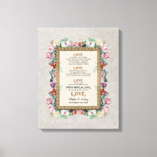 Impressão Em Tela O Amor Floral Dourado Brocade é Personalizado pelo