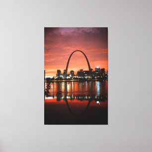 Impressão Em Tela O arco de St Louis na fotografia do crepúsculo