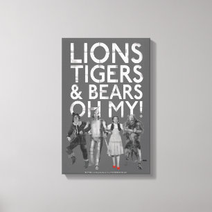 Impressão Em Tela O Assistente De Oz™ Leões Tigres e Ursos Oh Meu