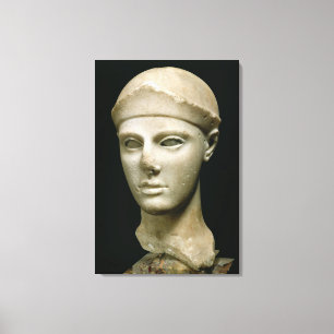 Impressão Em Tela O Athena de Aegina, vestindo um capacete, cabeça