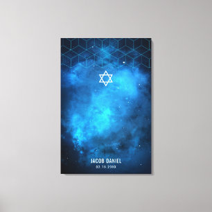 Impressão Em Tela O bar azul Mitzvah da galáxia do espaço assina