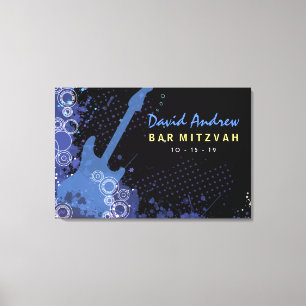 Impressão Em Tela O bar Mitzvah da guitarra assina dentro o conselho
