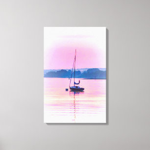 Impressão Em Tela O barco a vela a flutuar no início da manhã.