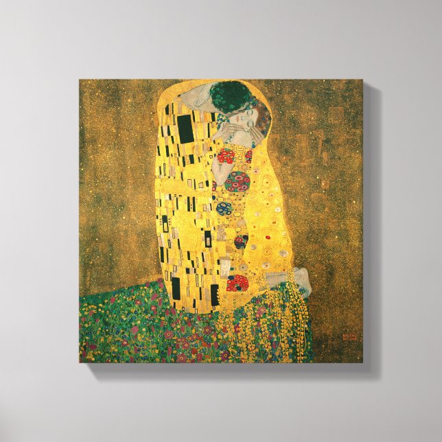 Impressão Em Tela O Beijo de Gustav Klimt (Frente)