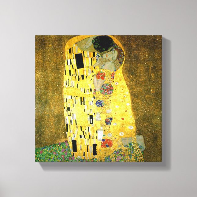 Impressão Em Tela O Beijo de Gustav Klimt (Frente)