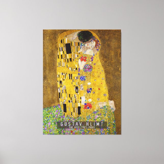 Impressão Em Tela O Beijo - Gustav Klimt (Frente)
