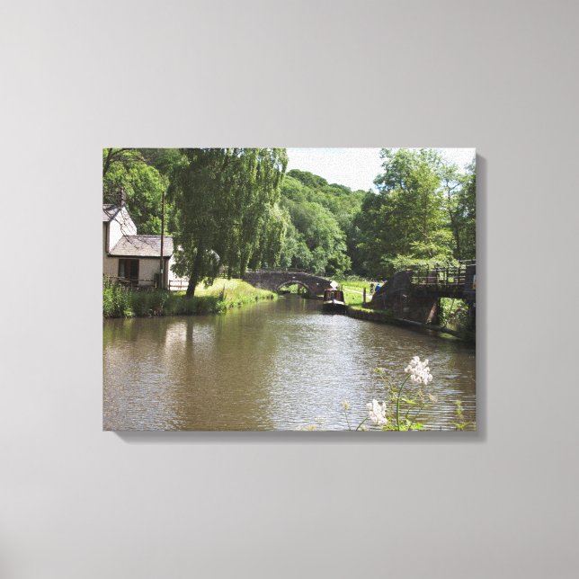 Impressão Em Tela O Canal de Caldon Consall Staffordshire (Frente)