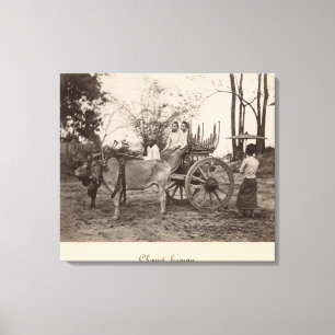 Impressão Em Tela O carro puxou por dois bois em Mandalay, Burma