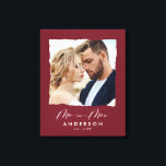 Impressão Em Tela O casamento com fotos modernas personalizou o Sr.<br><div class="desc">As modernas e simples bordas rasgadas fotografaram o Sr. e Mrswedim personalizados e estabelecidos de presente.</div>