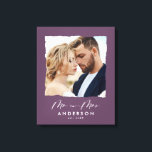 Impressão Em Tela O casamento com fotos modernas personalizou o Sr.<br><div class="desc">As modernas bordas rasgadas,  roxas,  fotos personalizadas do casamento entre o Sr. e a Sra. Casamento,  foram criadas de presente.</div>