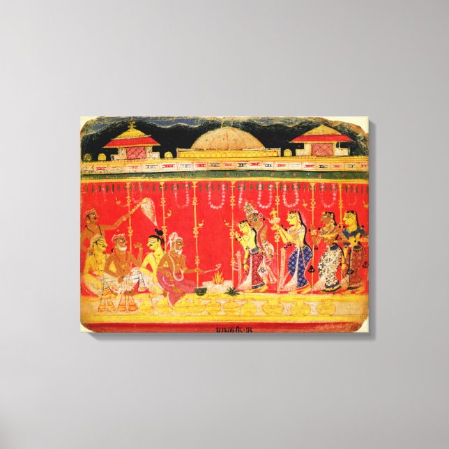 Impressão Em Tela O Casamento dos Pais de Krishna, de uma dispersão (Frente)