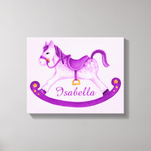 Impressão Em Tela O cavalo de balanço adiciona sua arte roxa