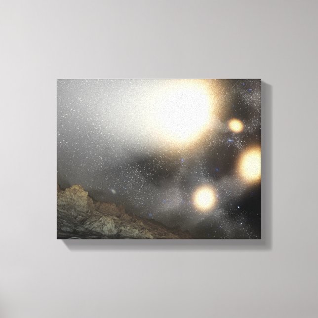 Impressão Em Tela O céu noturno foi visto de um hipotético avião (Frente)