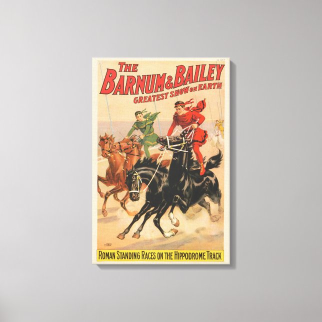 Impressão Em Tela O Circo Se Arrasta Com Homens Enrolando Dois Caval (Frente)