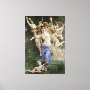 Impressão Em Tela O clássico 1892 de Bouguereau que pinta o ninho d