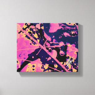 Impressão Em Tela O Cleanse Rosa Preto Abstrato Salpico