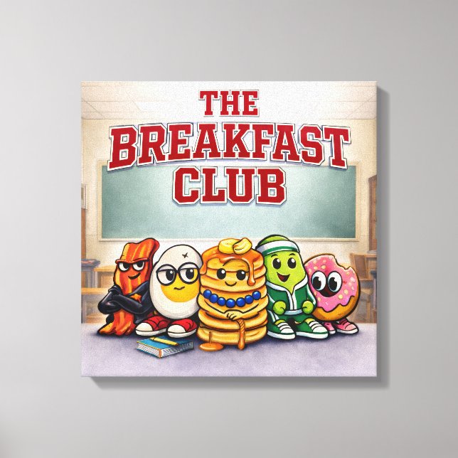Impressão Em Tela O Clube do Café da Manhã - Amantes da Comida (Frente)