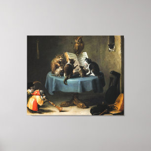 Impressão Em Tela O concerto de gatos de David Teniers, o mais jovem