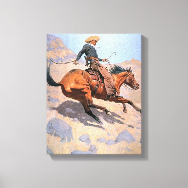 Impressão Em Tela O Cowboy (óleo na canvas) (Frente)