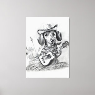 Impressão Em Tela O dachshund country crooner