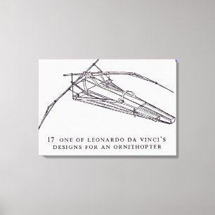 Impressão Em Tela O design de Leonardo da Vinci para um Ornithopter