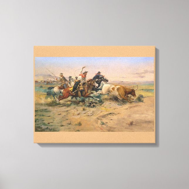 Impressão Em Tela O Desistente Herd de Charles Marion Russell (Frente)