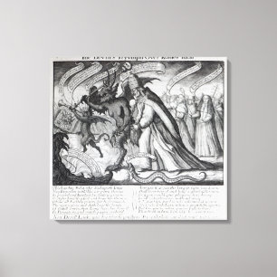Impressão Em Tela O diabo que conduz o papa nas correntes, 1680