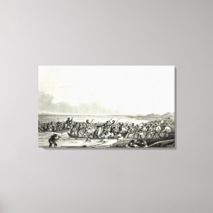 Impressão Em Tela O Eskimoes que pilha os barcos