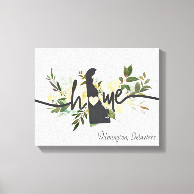 Impressão Em Tela O Estado Delaware Personalizou Sua Russo de Cidade (Frente)