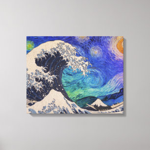 Impressão Em Tela O Excelente Wave Starry Night