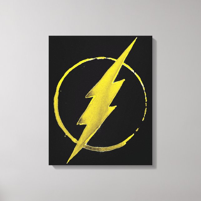 Impressão Em Tela O Flash | Emblema do tórax amarelo (Frente)
