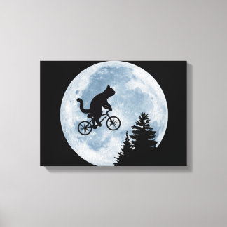 Impressão Em Tela O gato está andando de bicicleta sobre o fundo da 